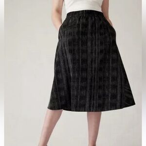 Athleta Arrival Skirt Amara Stripe Black pattern drawstring lightweight 12
